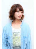 ロブヘアーにパーマをプラス