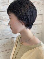 ベルコフレ 玉造店(Belle Coffret)&nbsp;【Bellecoffret】オン眉 ぱっつん ショートボブ 耳掛けショート