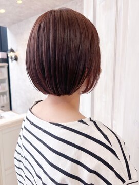 キャアリー(Caary) 福山市美容室Caary人気 ナチュラルワンカールボブ・ピンクカラー