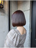 前下がり/ワンレンボブ/ピンクブラウン/30代40代