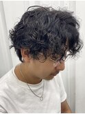 □カルマパーマ#マッシュパーマ#ウルフ＃アッシュブラック