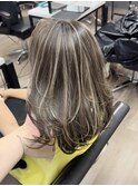 ハイライトカラーケアブリーチレイヤーカットくびれヘアカット