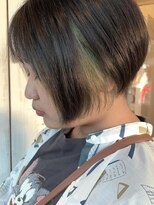 モーラ 浅香山店(MOLLA) ミニボブ×インナーカラー/丸みショートボブ/前下がりボブ