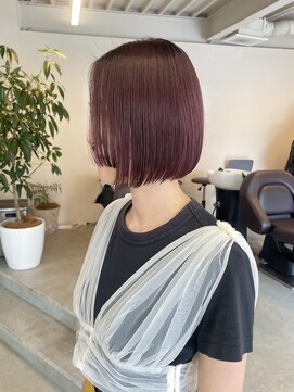 マセナ(Masena) ステップカット×タッセルボブ×ワインレッド