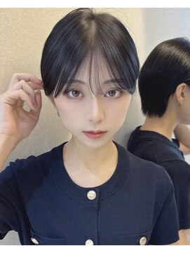 サンド 池袋 2nd(sand) マッシュショート#ブルーブラック#艶カラー#縮毛矯正