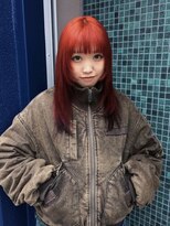 オルン(ORGN.)&nbsp;☆個性派オレンジカラー☆ 派手髪　レイヤー　オレンジ　y2k