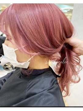 ロンドプランタン 恵比寿(Lond Printemps) 韓国風カット　ピンクカラー