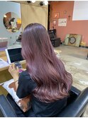 チェリーピンクブラウンカラーレイヤーカットケアブリーチ韓国