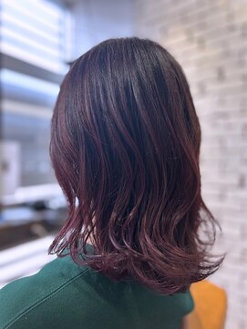 ザ カラー ラボ(THE COLOR LABO) 韓国ヘア　ハーフハイライト　カシスピンク