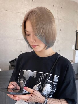 ウル 岡山駅店(ULu.) ミルクティーグレージュ×エンドカラー　岡山　髪質改善