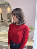 ゆるふわボブ×オリーブグレージュカラー