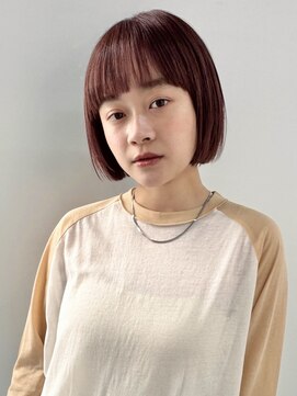 ミィ 浦和(mee) 透明感カラー ボブ 前髪 ショート カラー ブリーチ&ダブルカラー