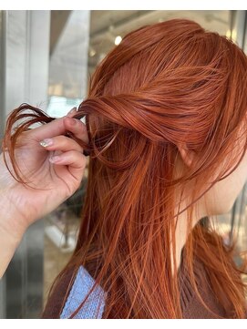 ノラ シブヤ(NORA) レッドオレンジブラウンブリーチカラー暖色系