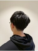 清潔感のあるフェード×丸みマッシュ/メンズカット/黒髪