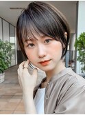 30代40代50代耳かけショート前髪なしハンサムショートカット