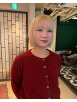 グッドフェローズ キタホリエ(GoodFellas kitahorie) 透明感ブリーチ×小顔見せ前髪ボブスタイルレイヤーハイトーン