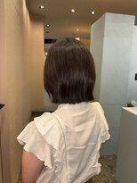 スーリール 福岡別府店(Sourire)&nbsp;ナチュラルボブ 外はねボブ  大人ボブ 艶カラー ブラウンカラー