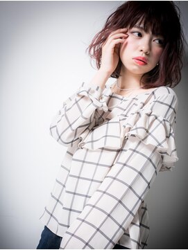 カバーヘア イヴ 戸頭店(COVER HAIR EVE) *EVE戸頭*大人かわいい♪甘めカラー☆くせ毛風ミディx