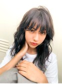 顔周りのレイヤー☆外ハネミディアム