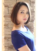 30代40代に人気ワンカールボブで大人綺麗なスタイル