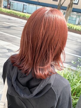 ディーカヘアーセンダイ(Di KA HAIR sendai) ミディアム/ウルフ/オレンジ/ベージュ