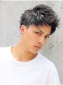 ジェットモヒカンツーブロックアップバングショート