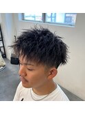 ツイストスパイラルパーマ黒髪ツイスト強めメンズパーマ