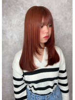 アンダーバー(UNDRvr)&nbsp;レイヤーカット×オレンジブラウン　6.4