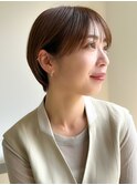 ショートショートボブアッシュベージュ