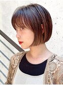 Say.岩井 軽めミニボブ×ベージュブラウン×大人可愛い