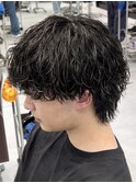 サーフカールマッシュパーマウルフツーブロック波巻きスパイラル