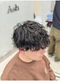 メンズカット　ゆるめ波巻ツイストスパイラルパーマ