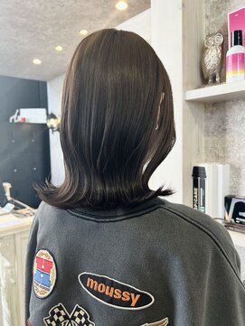 キャアリー(Caary) 福山美容室caary 透明感寒色カラーつやつやグレージュ20代10代