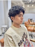 スパイキーショート/ブルーブラック/フェザーパーマ/宇都宮/鶴田