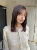 ミディアム　レイヤー　フェイスレイヤー　小顔　透明感カラー