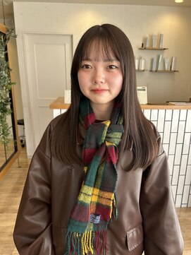 透明感カラー/オリーブベージュ/ロングヘア／20代/30代