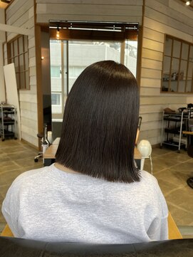 ラボヌールヘアーレーヴ 池袋店(La Bonheur hair reve) 【池田】切りっぱなしボブ/高発色カラー/アッシュグレー