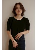 顔まわりレイヤー × 外ハネミディ