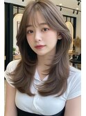 20代30代韓国風レイヤーカットシースルーバングバタフライカット