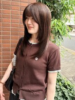 ヒントステーション(HINTSTATION)&nbsp;〈浅草美容室〉ロング顔まわりレイヤーくすみベージュ