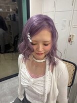 ビーヘアー 近鉄八尾店(Bee.hair)&nbsp;ラベンダーカラーとゆるウェーブ／近鉄八尾