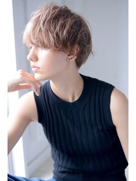 ミラバイグリーン(Mira by green) silver beige× mash-short-