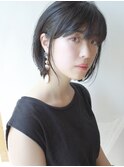 【松戸　ムラマツ】黒髪前髪あり大人かわいいショートボブ