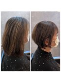 40代50代ミセスヘアースタイル☆丸みショート☆ビフォーアフター