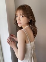 大人かわいい小顔くびレイヤー/顔まわりレイヤー/ピンクベージュ