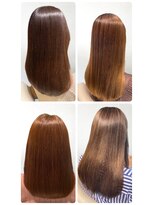 美容室フルール&nbsp;透明感♪髪質改善カラー小顔艶感ミディミルクティーベージュ