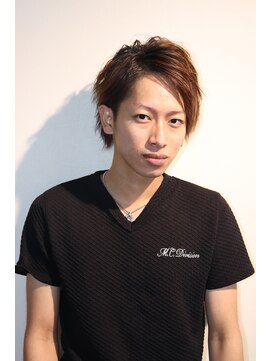 メンズヘアースパイス(Men's Hair SPICE) アップバング/カジュアル七三/ツーブロック/黒髪/かき上げヘア○