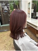 「RYOKO」304050代 S字セミロング×レッドパープル
