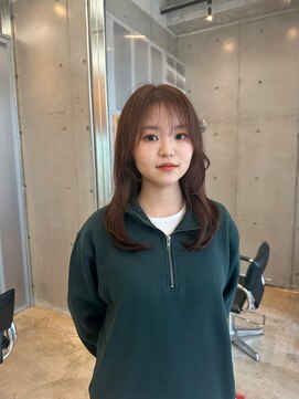 ホネン(honen) ブリーチなしオレンジベージュ×ワンカールレイヤー