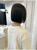 福山美容室carry 切りっぱなしボブ大人内巻き丸み透明感10代20代